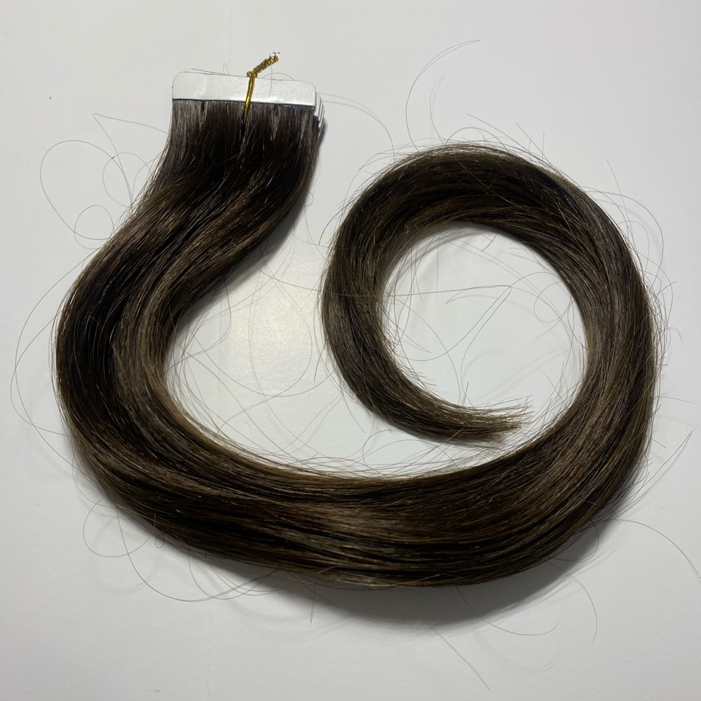 LaaVoo 14 Inch Tape In Remy Human Hair Extensions #4 Medium Brown 10pcs 25g